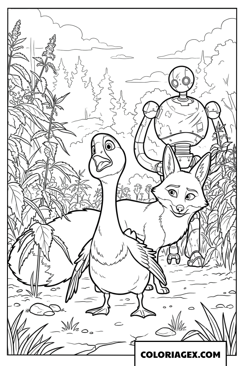 Coloriage du trio Roz, Fink et Brightbill