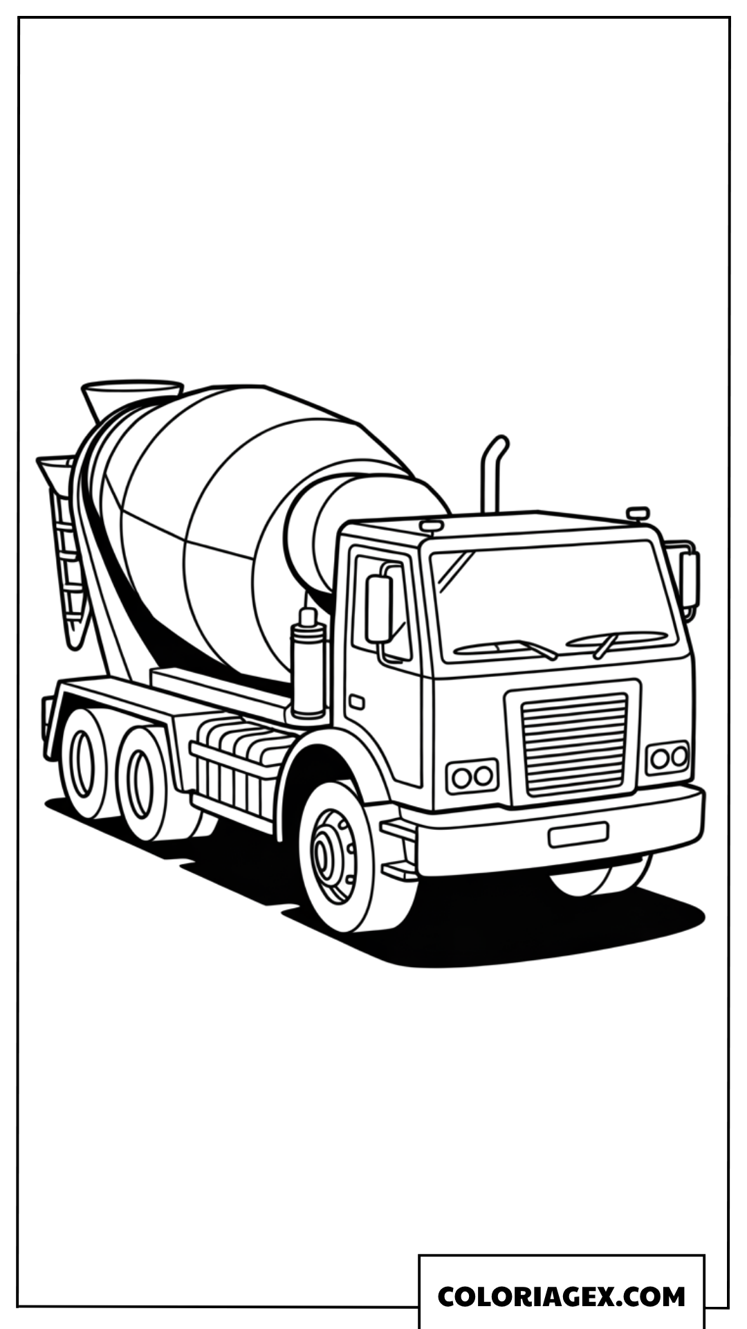 Coloriage dun camion toupie pour le transport de béton