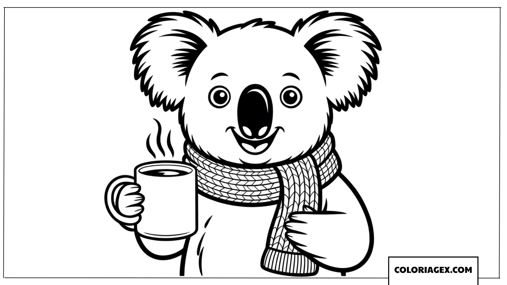 Coloriage dun koala douillet avec son écharpe
