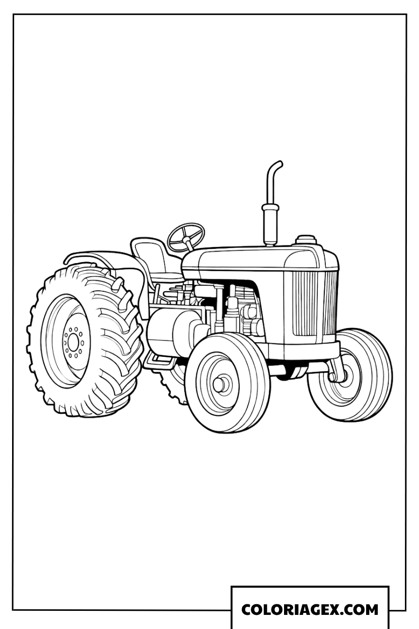 Coloriage dun tracteur de ferme robuste