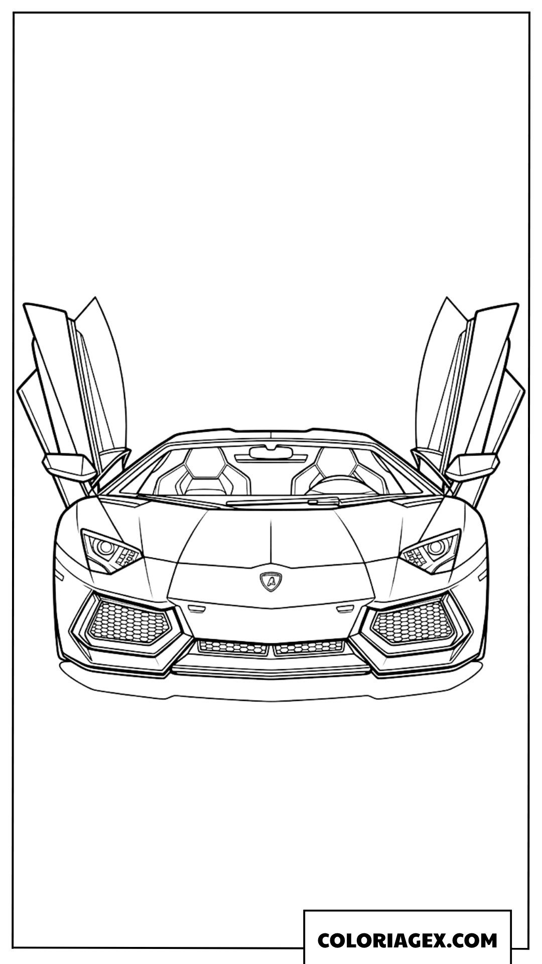Coloriage d'une Lamborghini Aventador avec portes en élytre