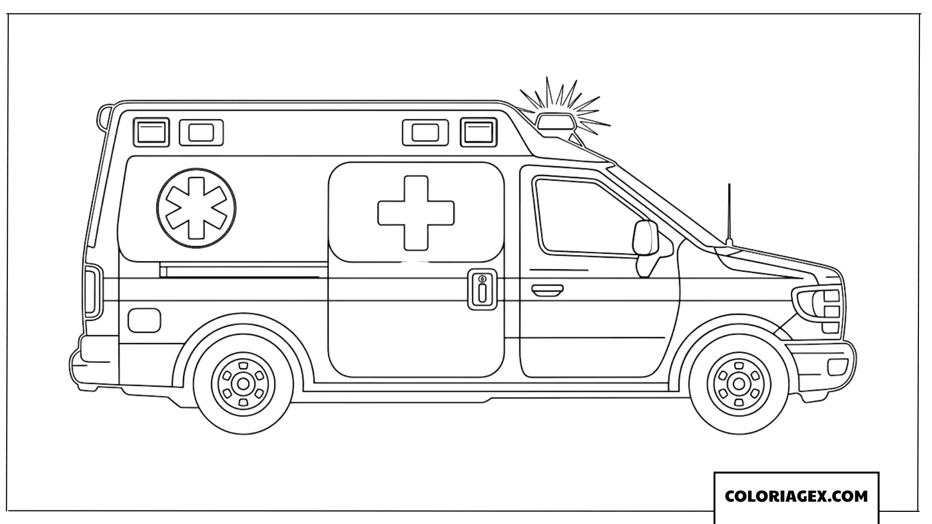 Coloriage dune ambulance en mission durgence