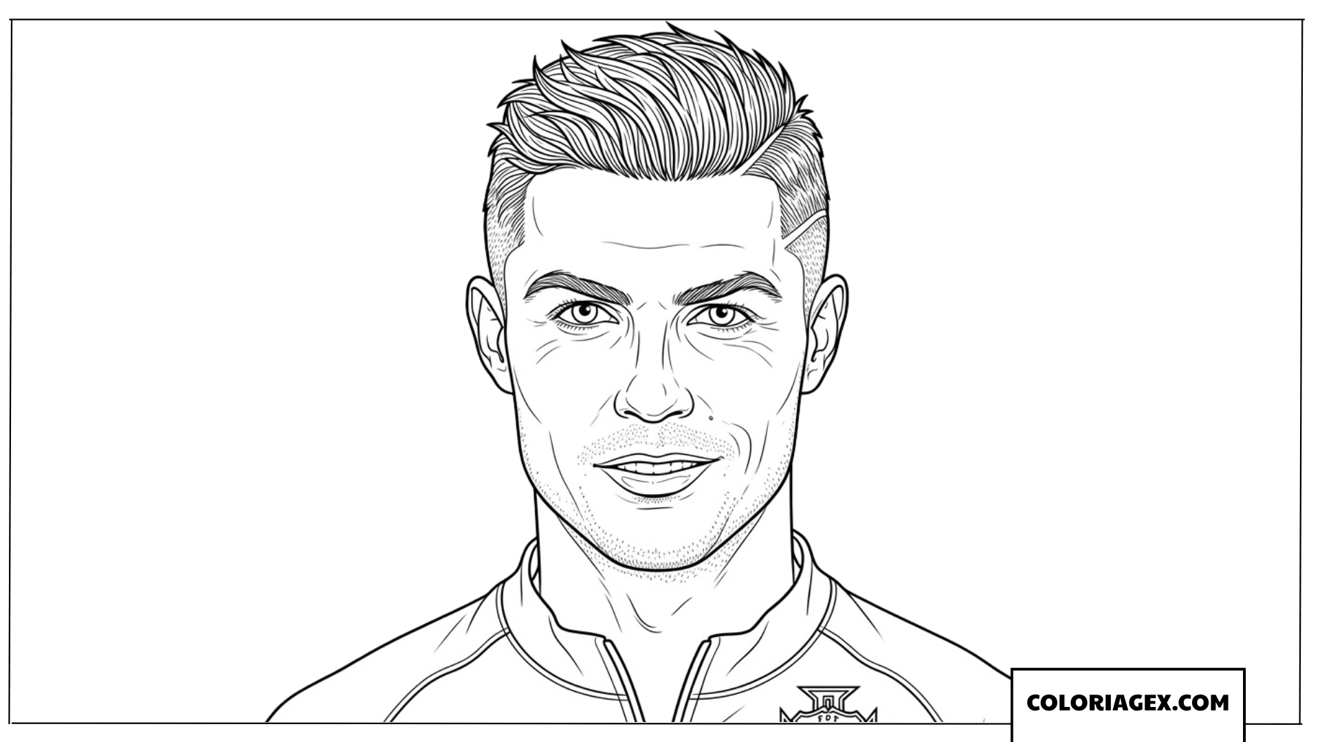 Coloriage portrait artistique de Cristiano Ronaldo