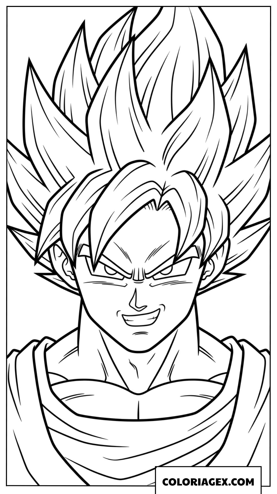 Coloriage portrait de Goku Super Saiyan Blue