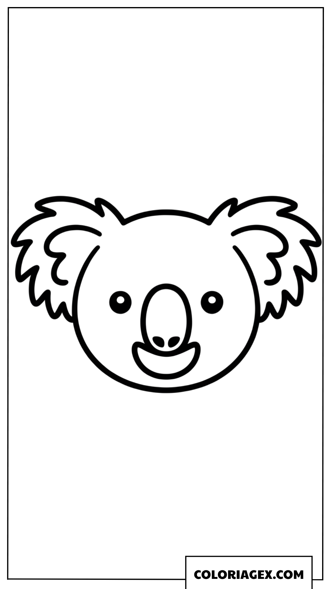 Coloriage simple du visage de Koala pour les enfants