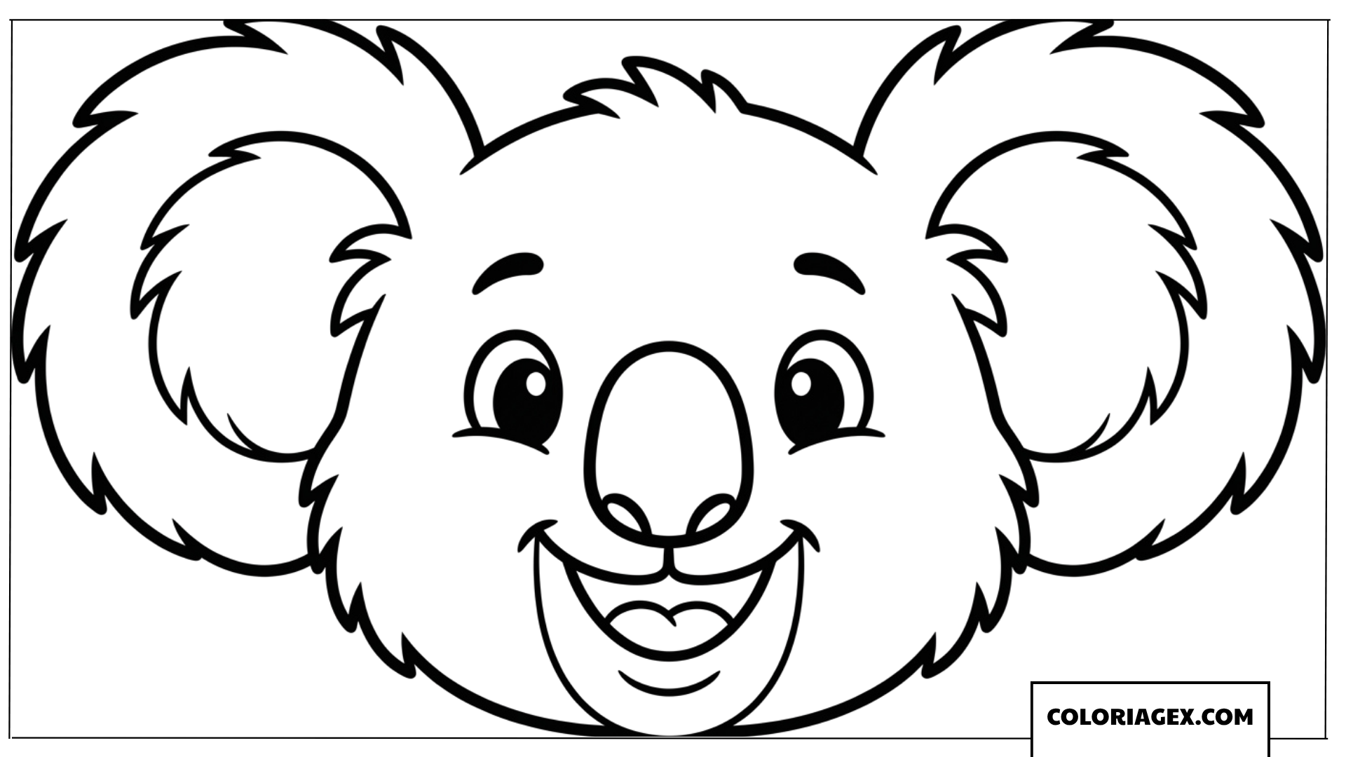 Coloriage visage de koala joyeux pour les enfants
