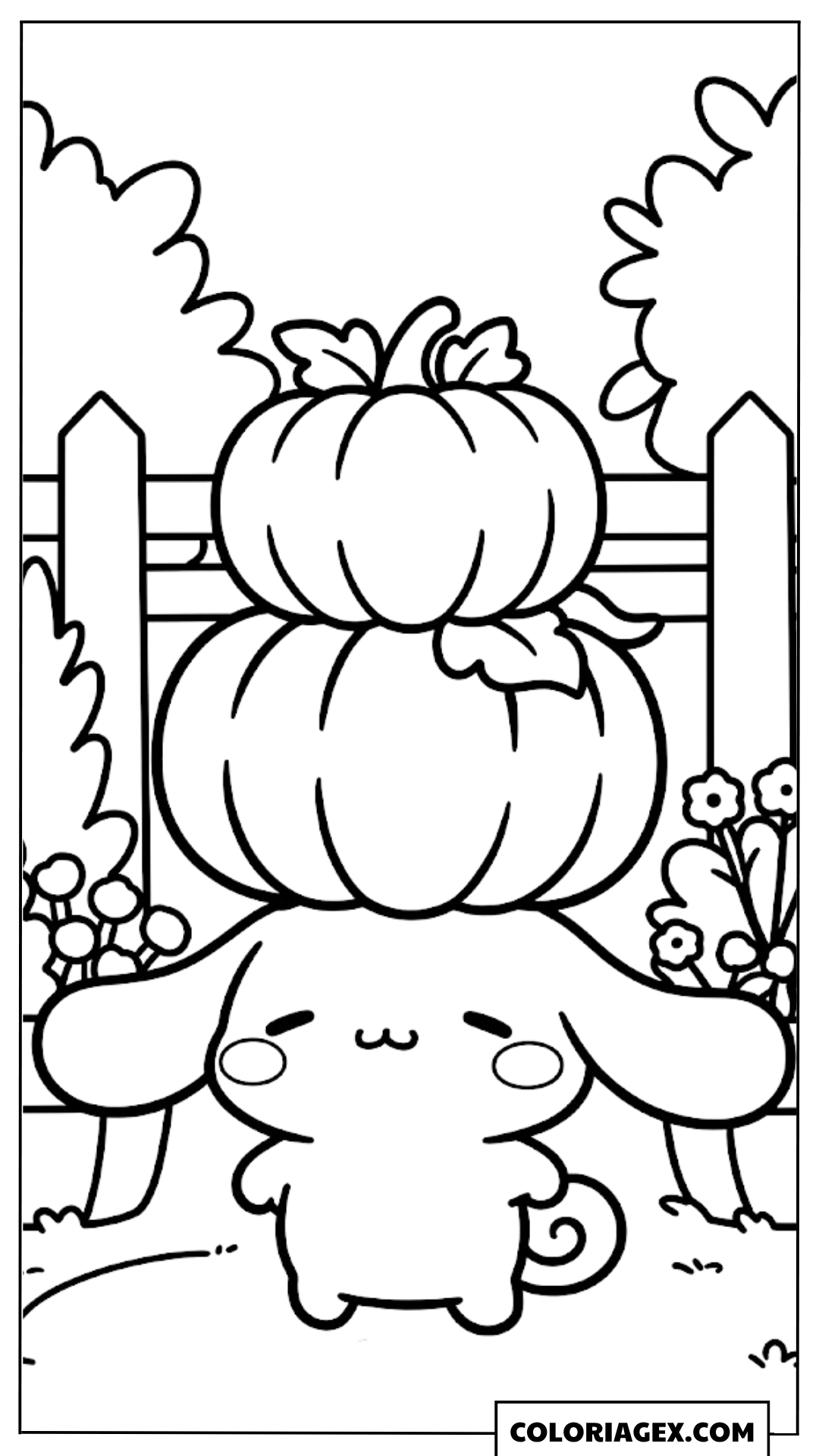 Coloriages Cinnamoroll avec Citrouilles Empilées - Coloriages Cinnamoroll avec Citrouilles Empilées