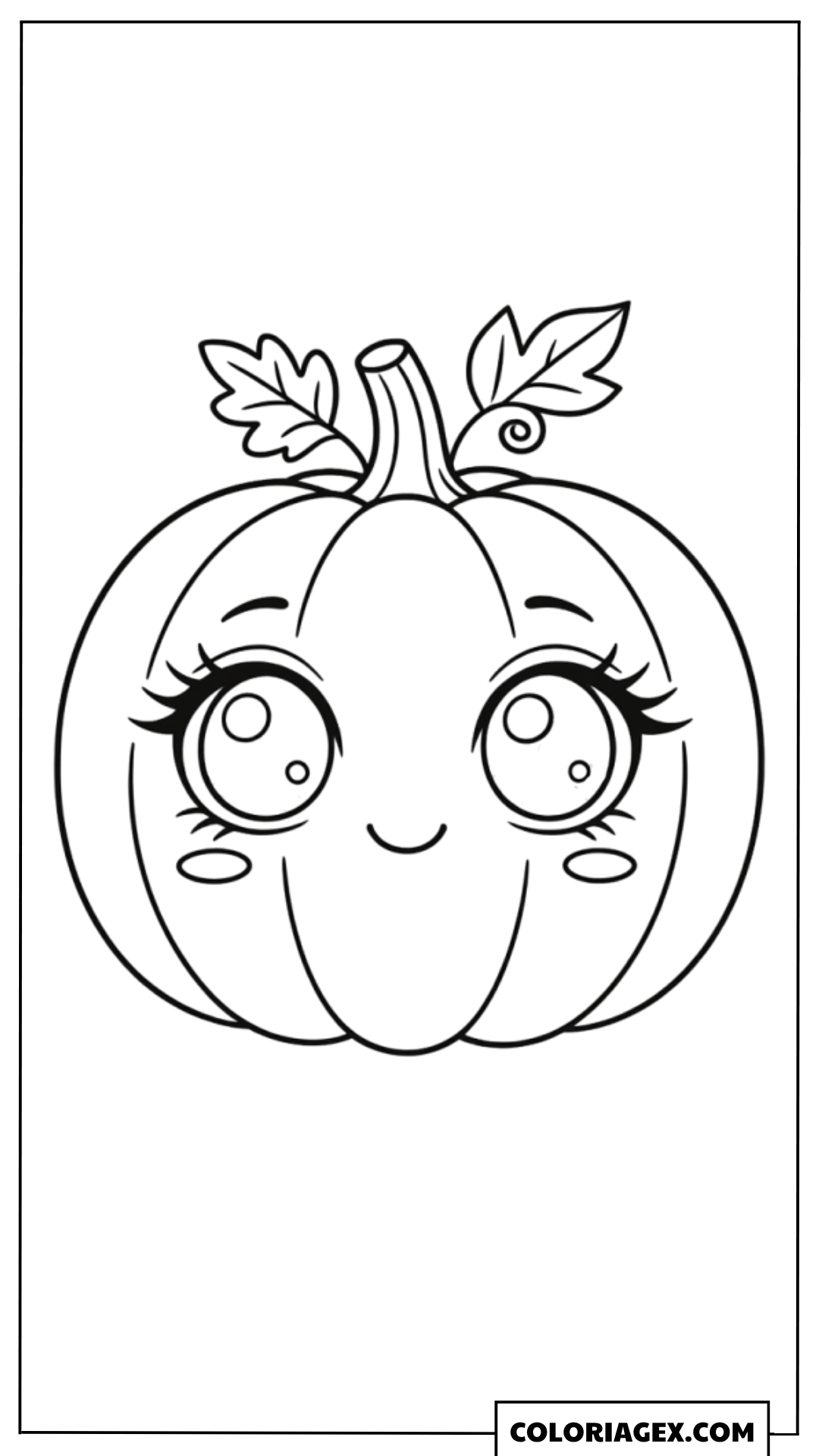 Coloriages Citrouille Kawaii aux Grands Yeux - Coloriages Citrouille Kawaii aux Grands Yeux