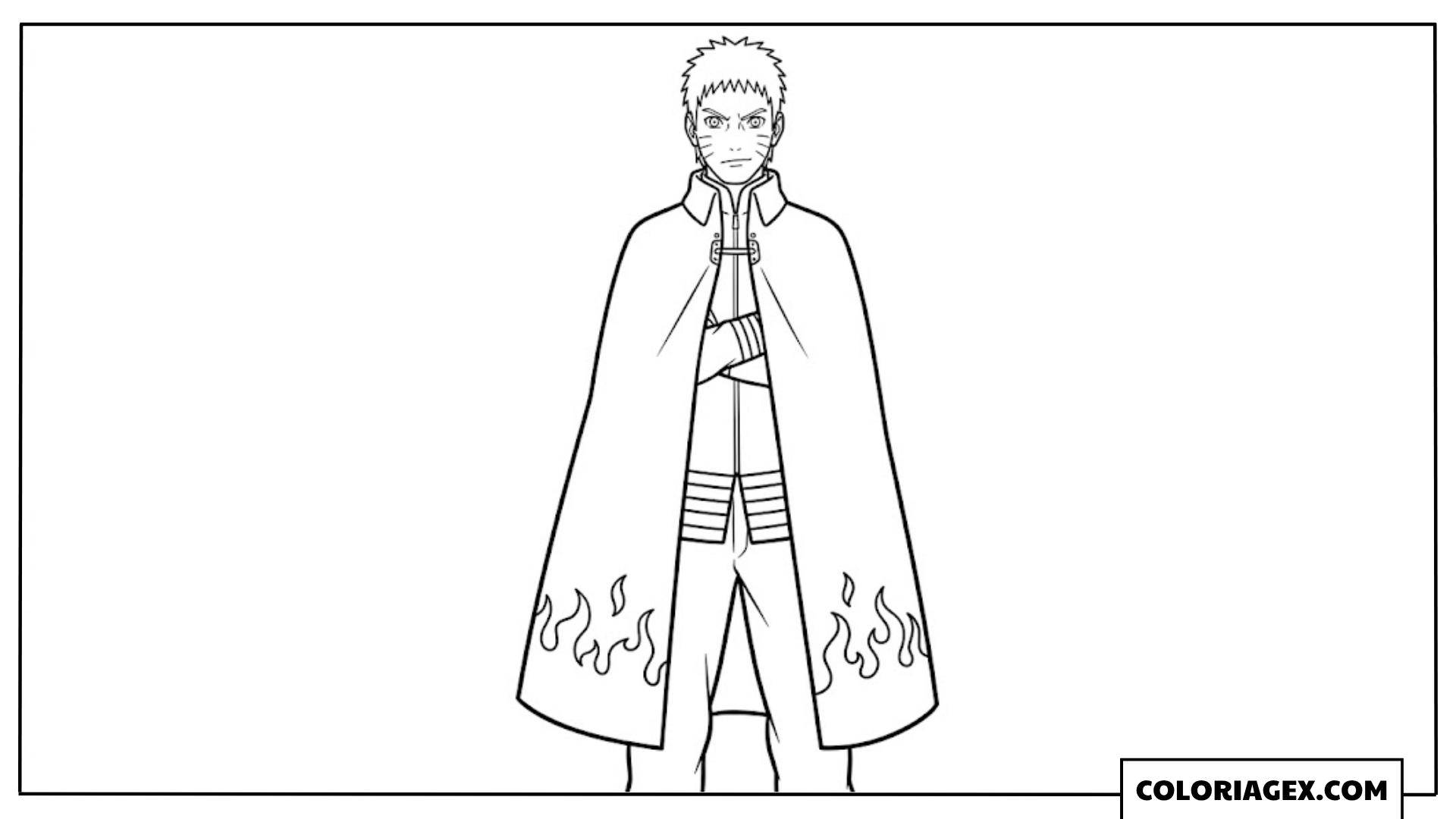 Coloriages Naruto Hokage debout