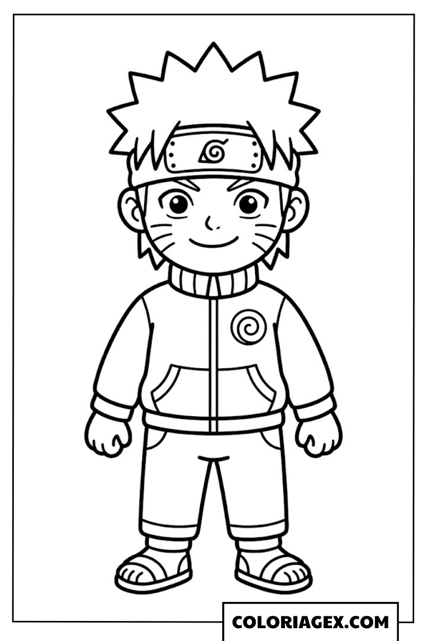 Coloriages Naruto debout en entier