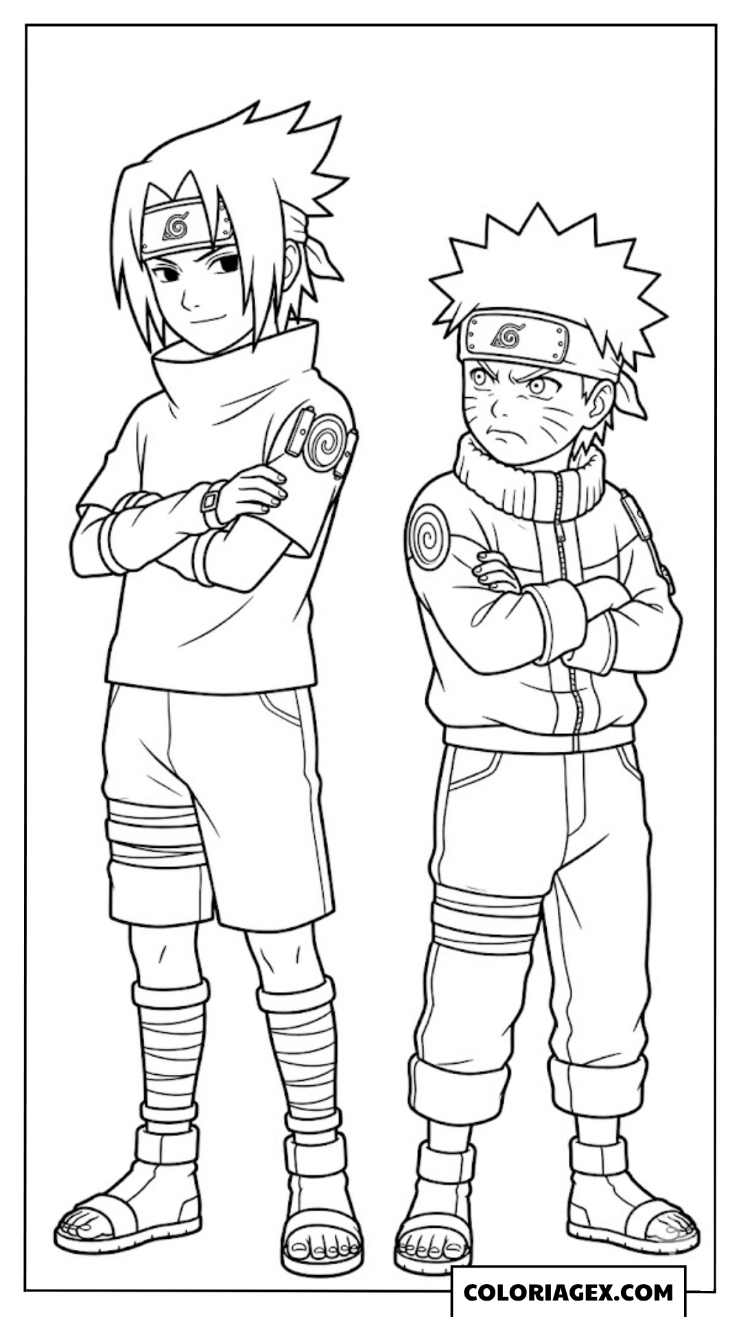 Coloriages Naruto et Sasuke Chibi