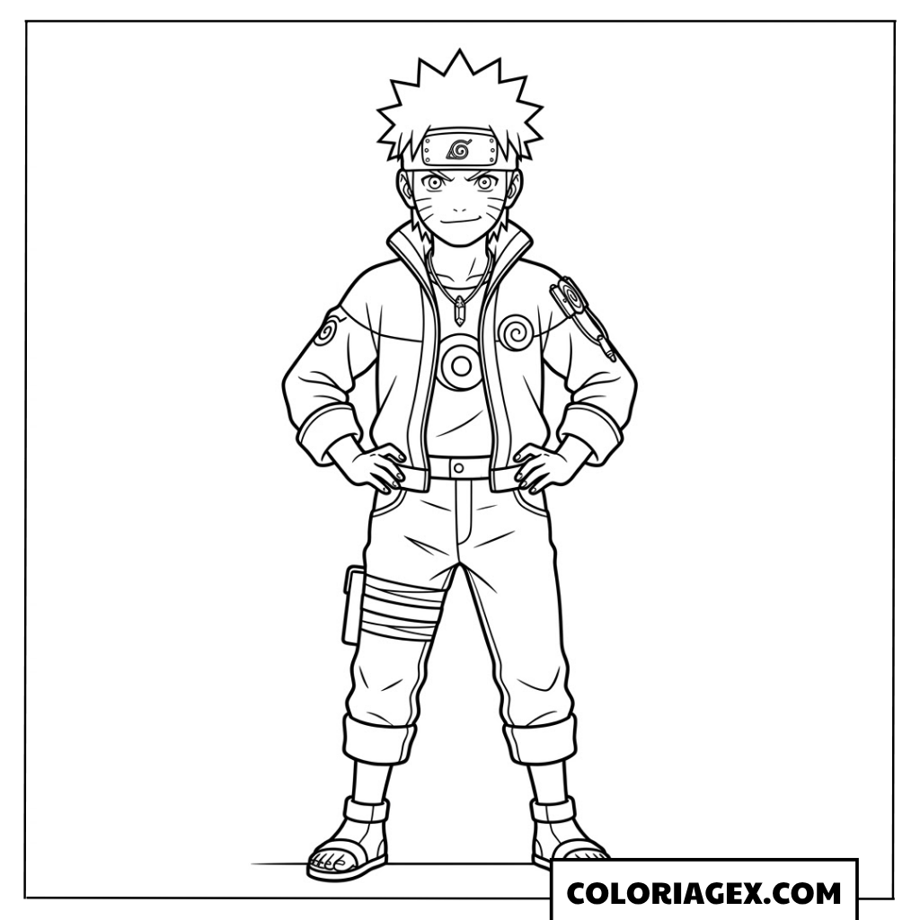 Coloriages Naruto les mains sur les hanches
