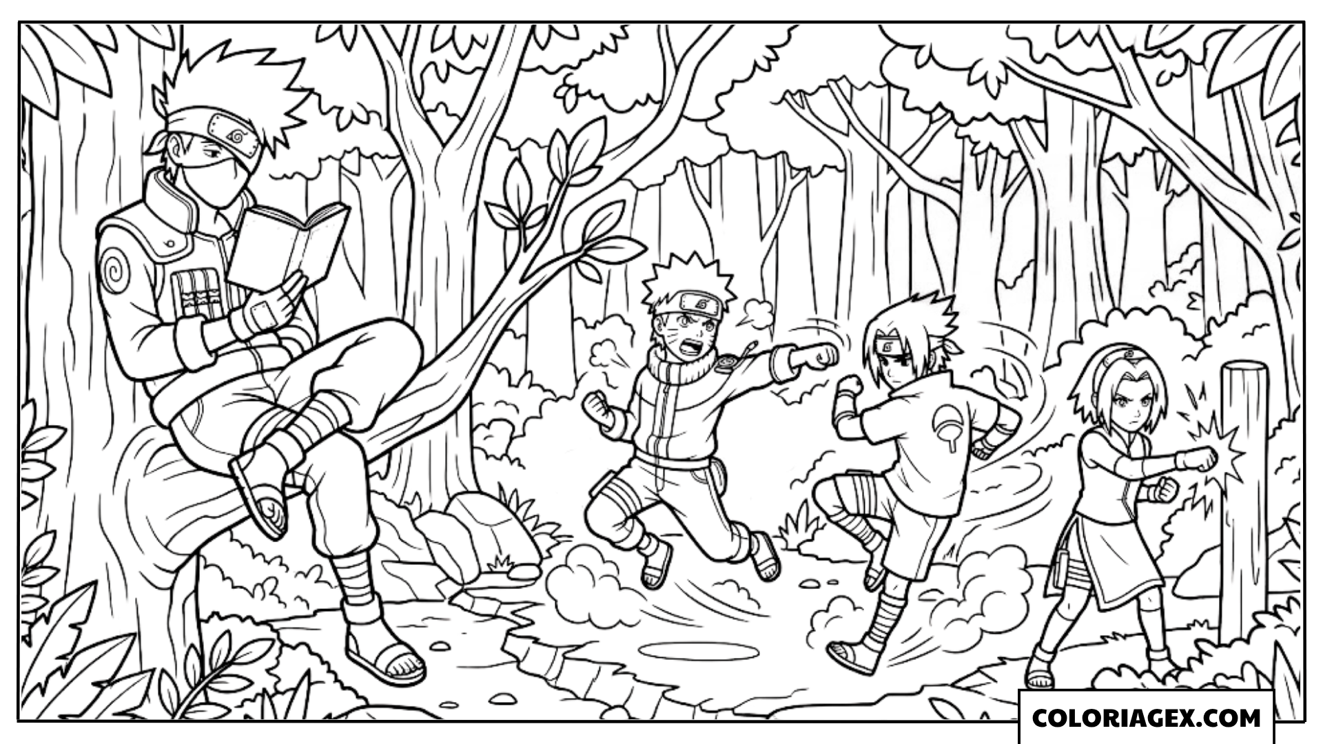 Coloriages de l’Équipe 7 dans la forêt