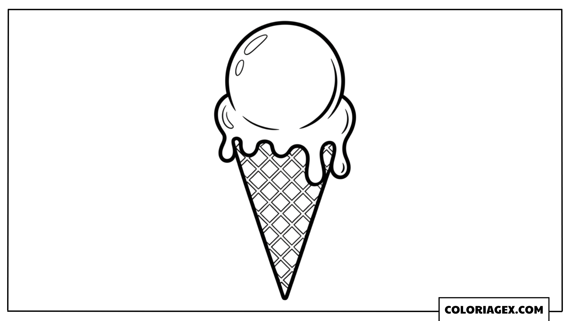 Cornet de glace simple coloriage
