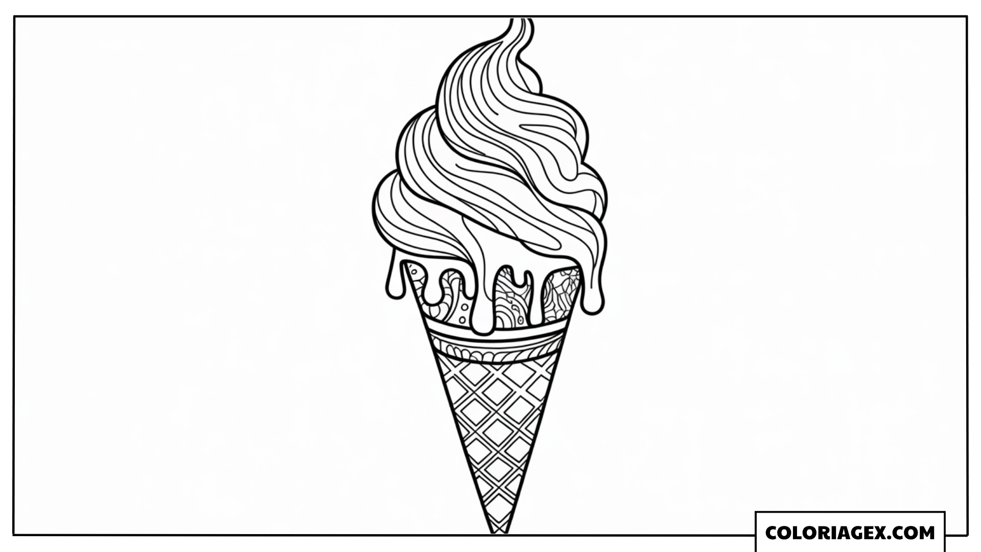 Cornet de glace swirl coloriage