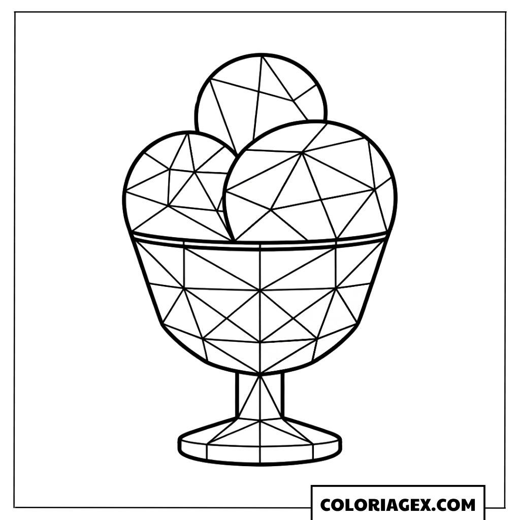 Coupe de glace géométrique coloriage