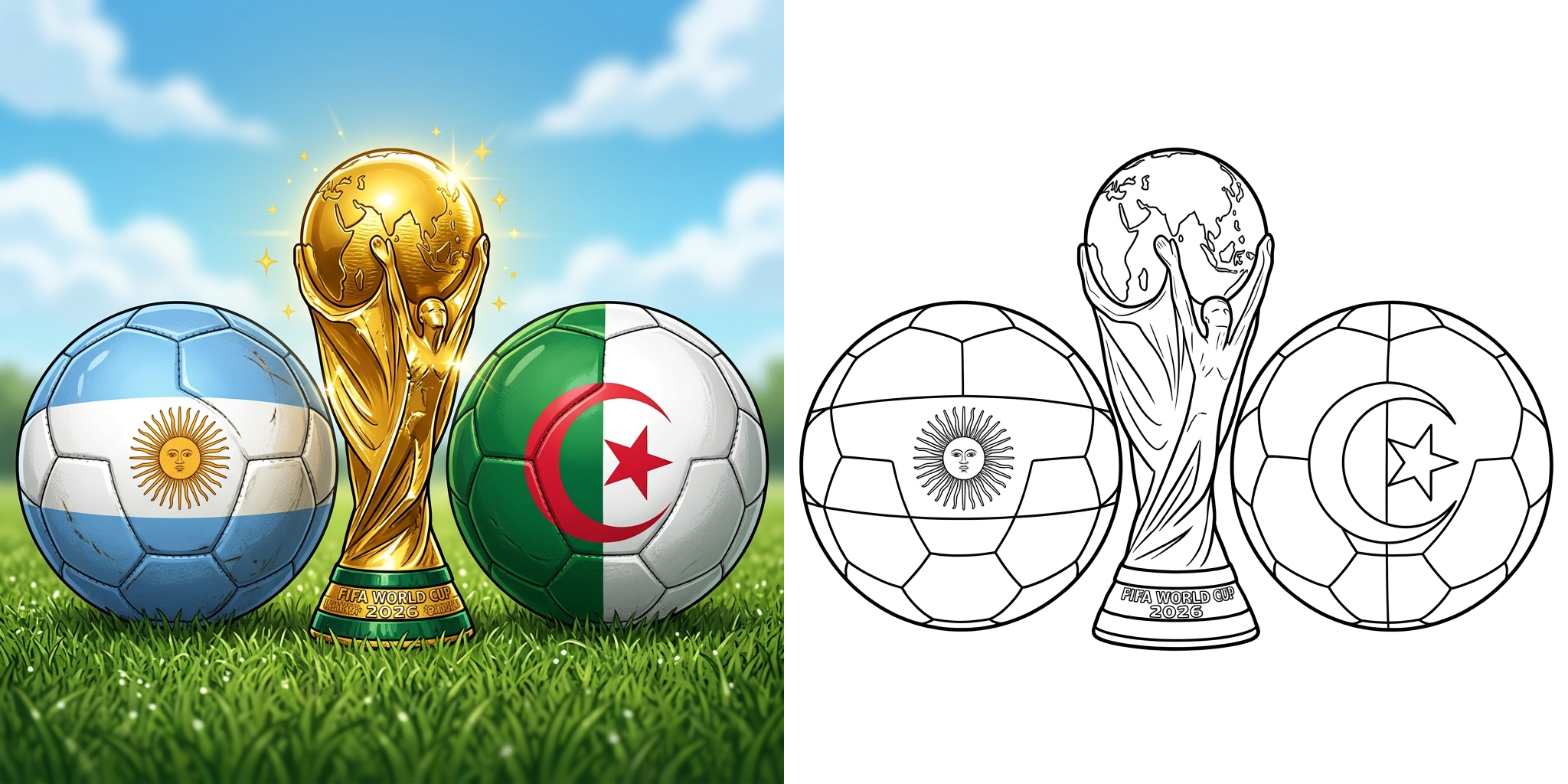 ft - Coupe du Monde 2026 : Coloriage Argentine vs Algérie ft