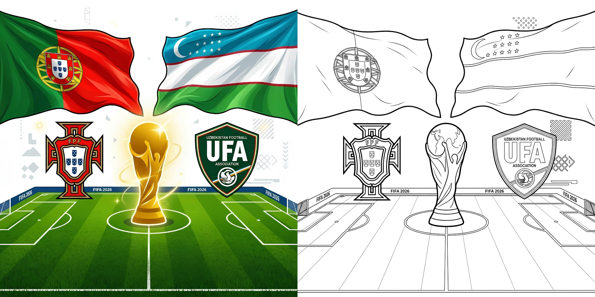 ft - Coupe du Monde 2026 : Coloriage Portugal vs Ouzbékistan ft