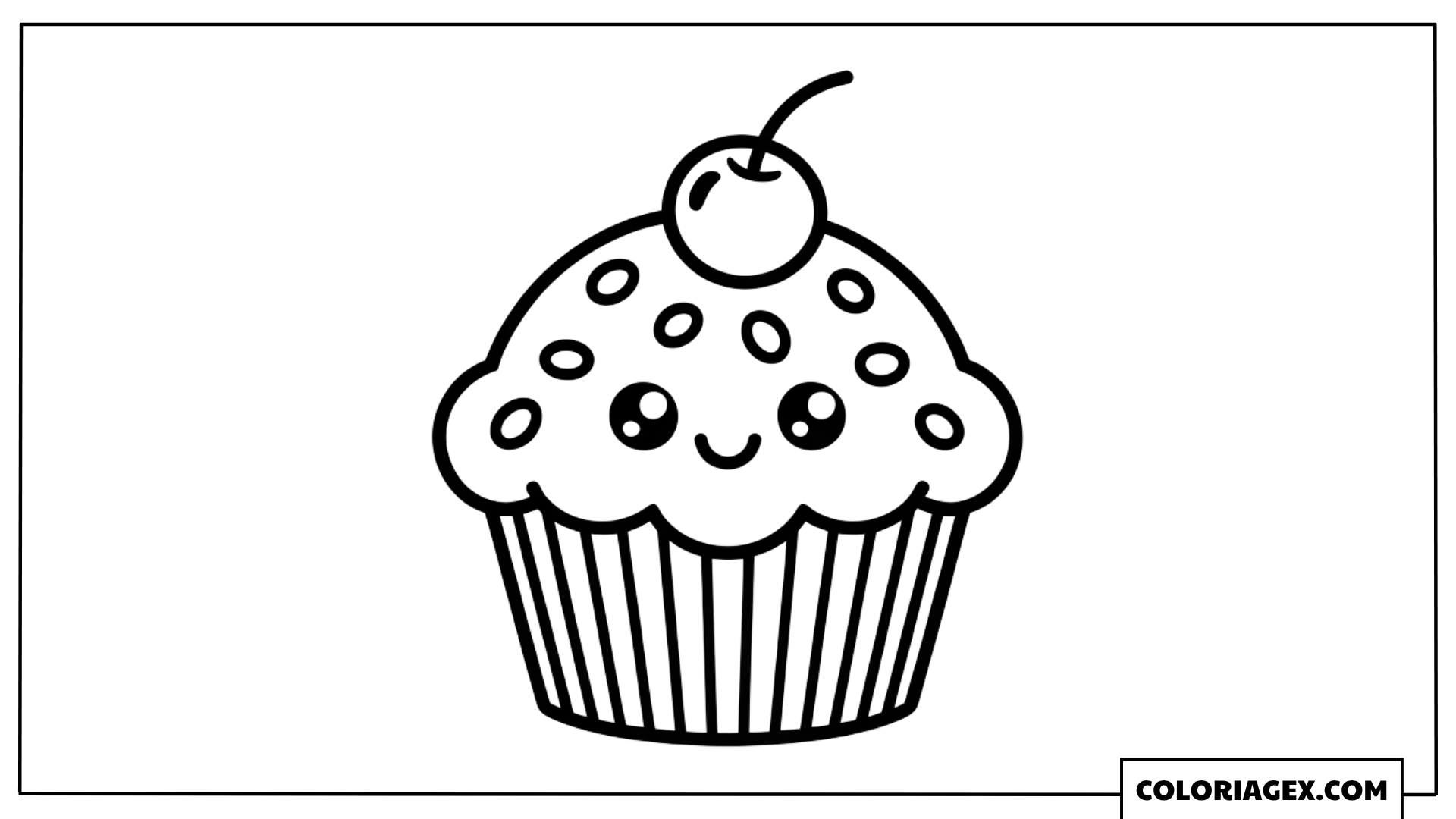 Cupcake kawaii coloriage