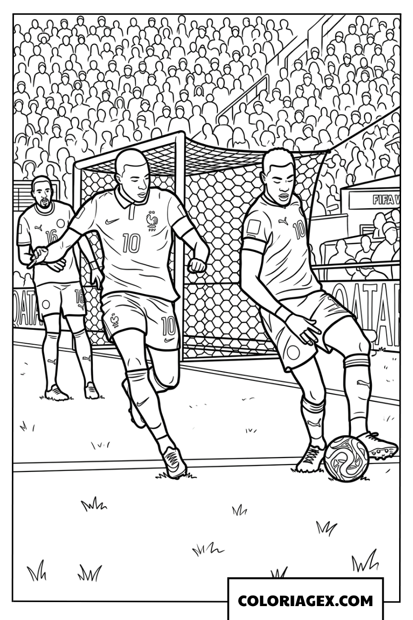 Dessin Action de Match Intense de Kylian Mbappe 2026