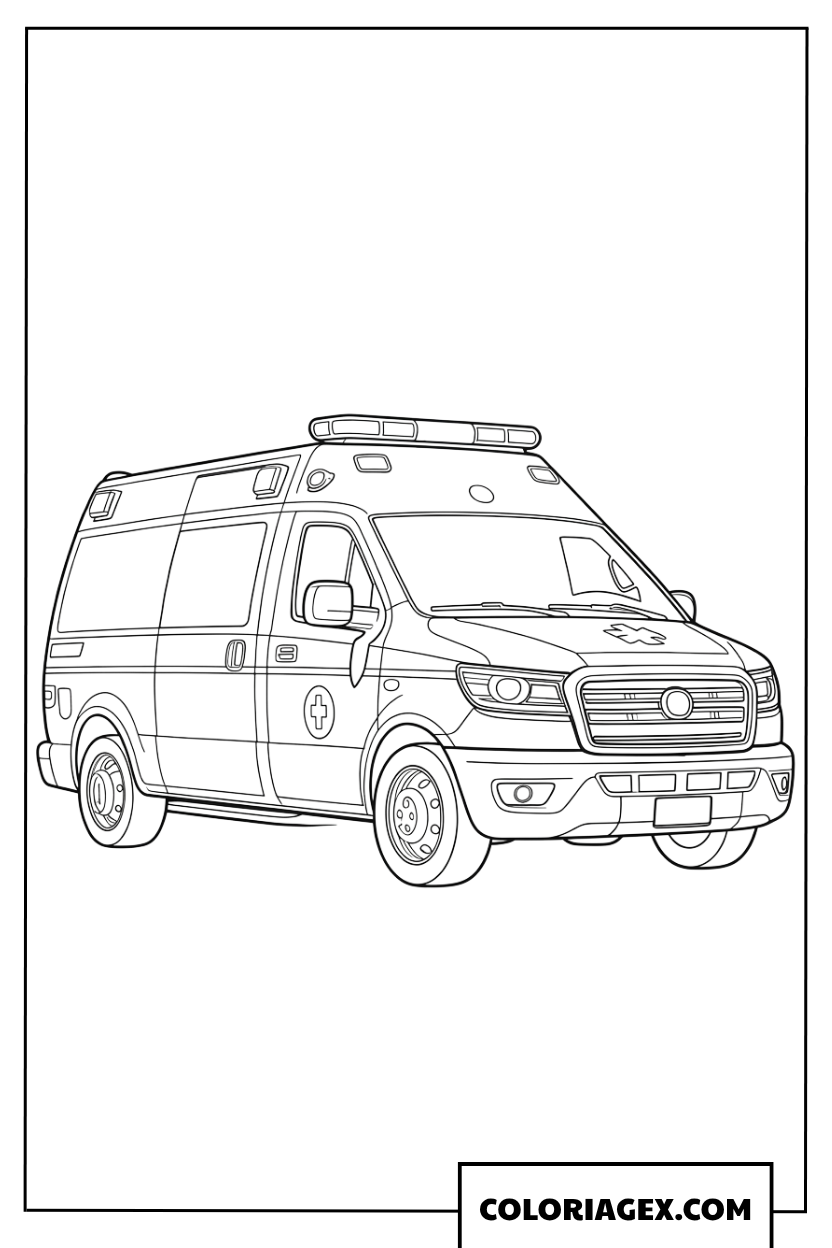 Dessin Ambulance de Secours Medical Urgent