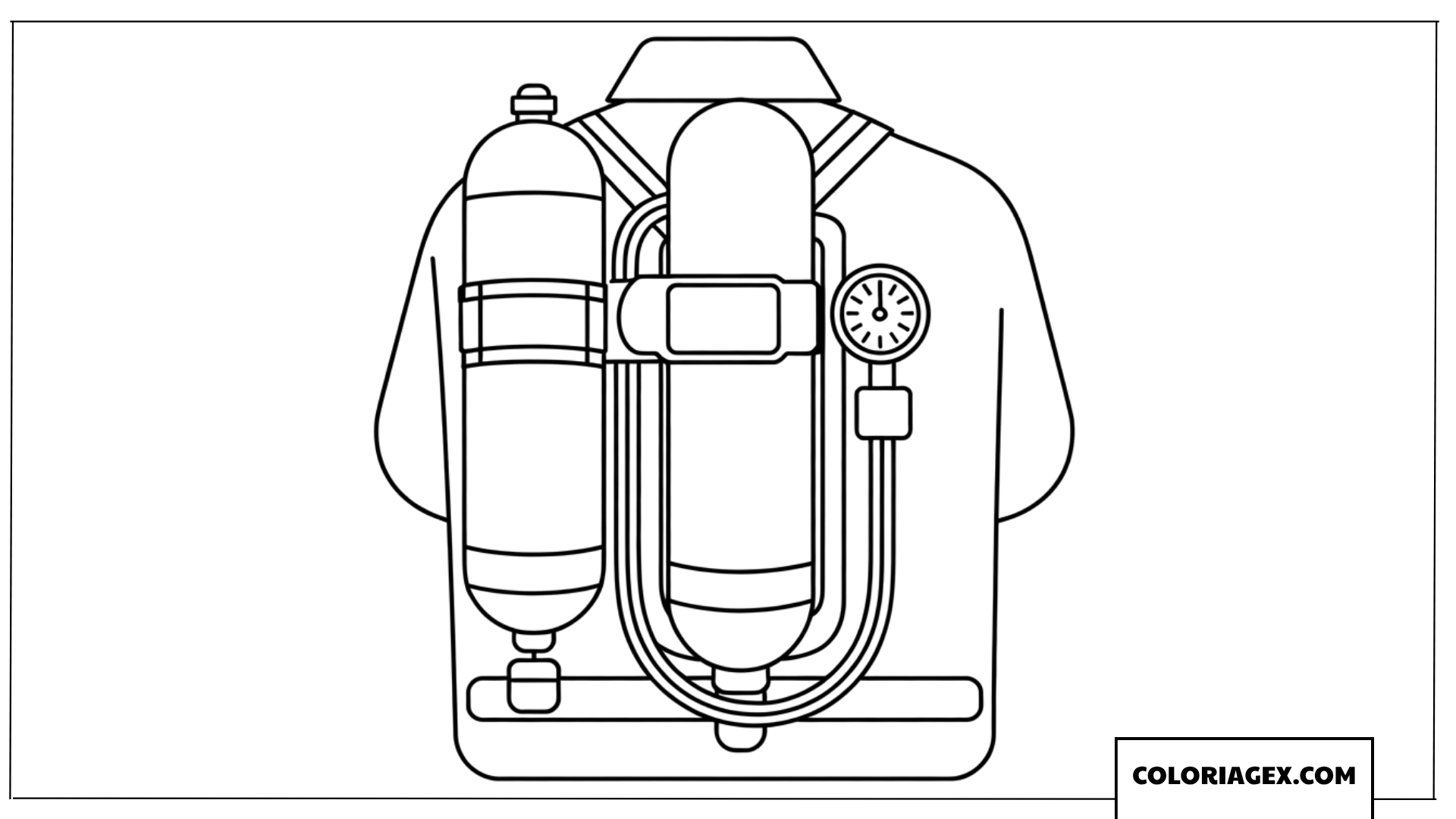 Dessin Bouteille d'Oxygène Autonome de Pompier