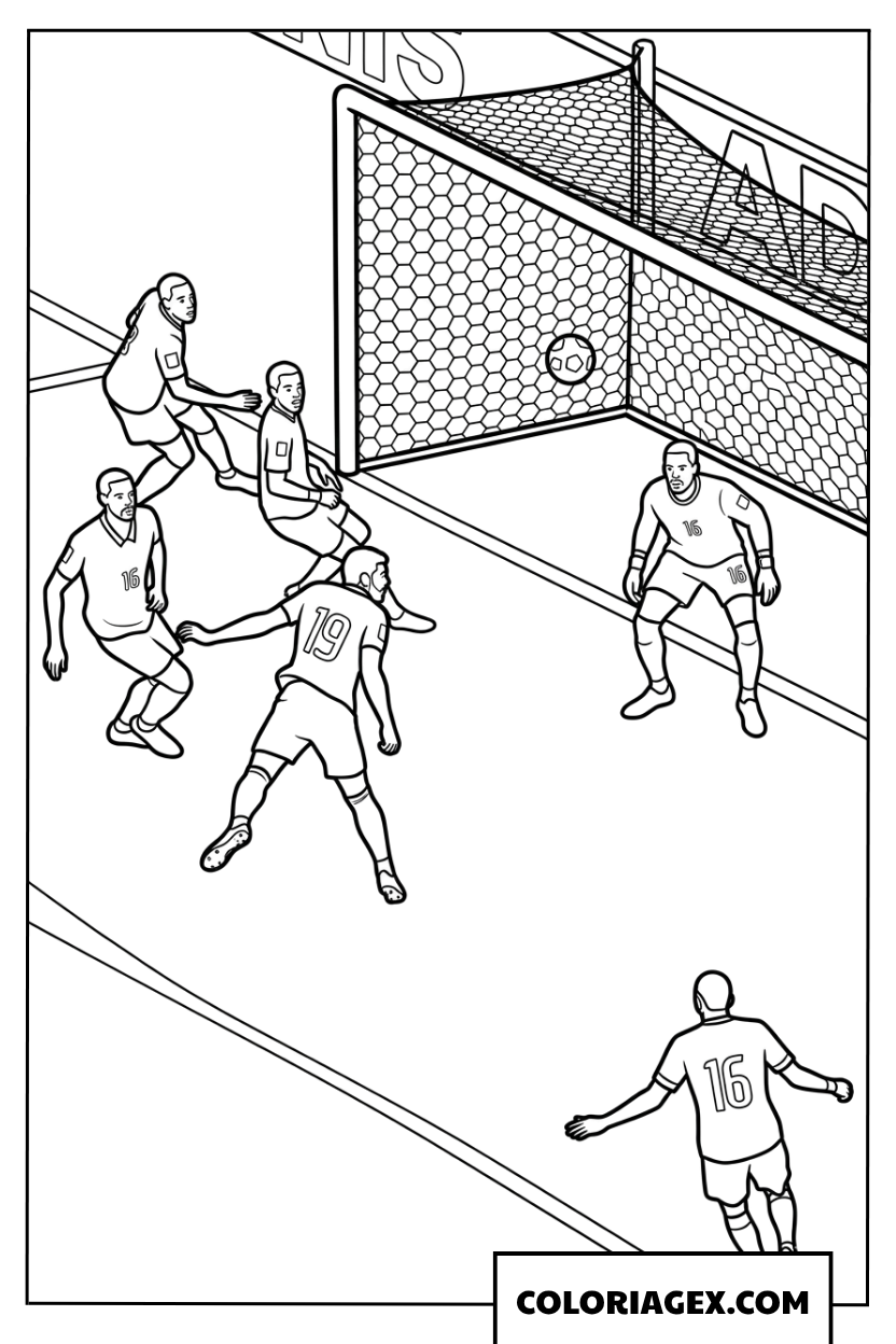 Dessin But de Football dans les Filets Adversaires