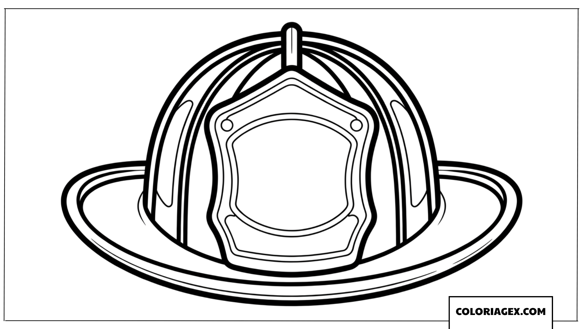 Dessin Casque de Pompier Traditionnel de Style Americain