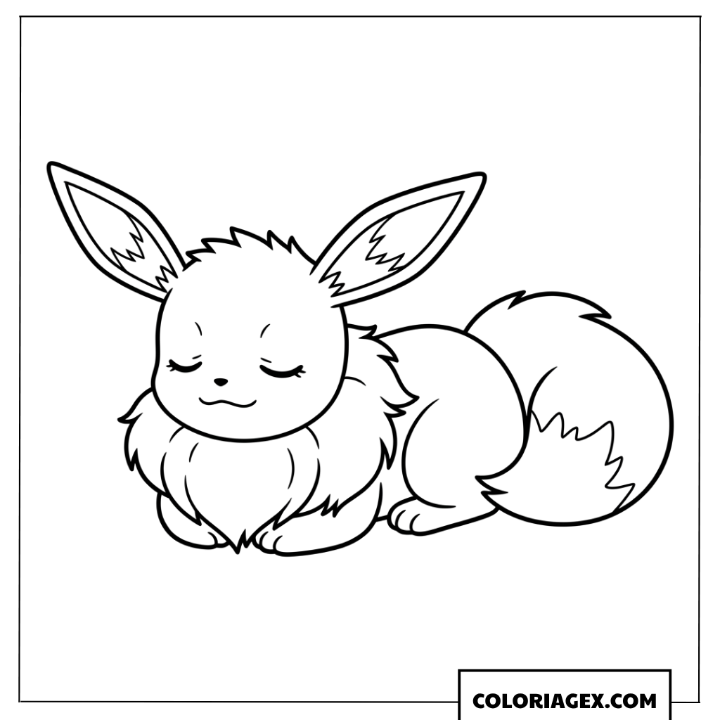 Dessin Eevee en train de dormir