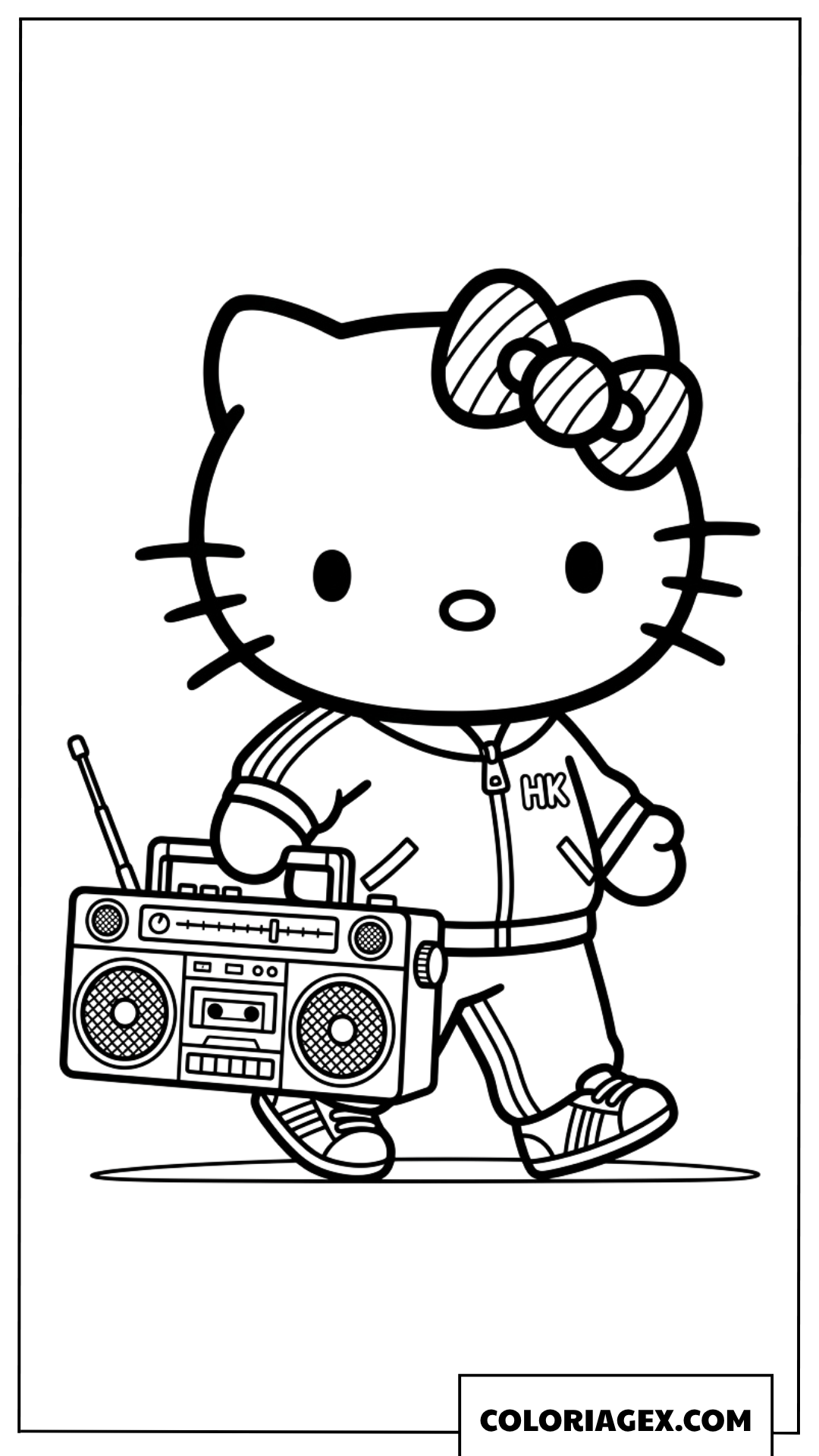 Dessin Hello Kitty avec un survêtement sportif