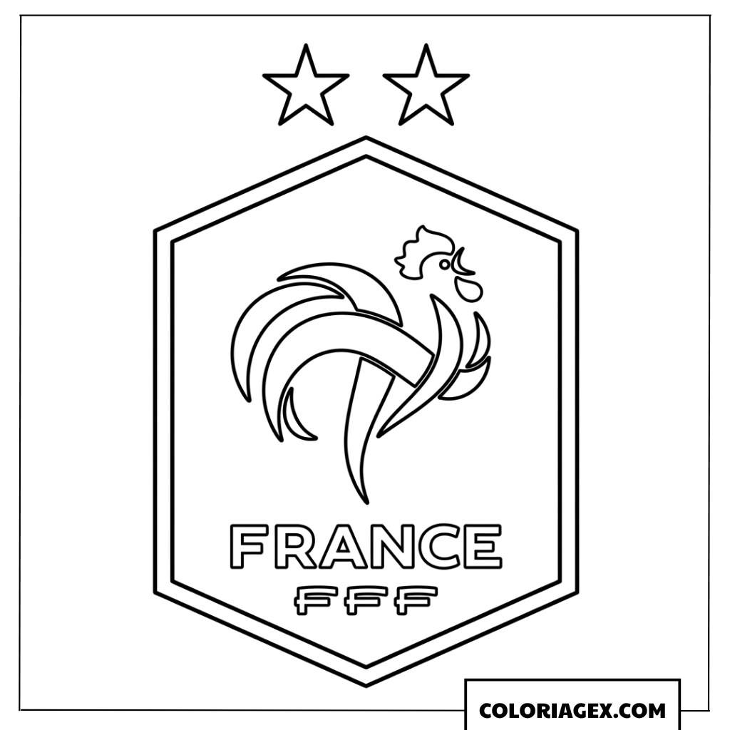 Dessin Logo Equipe de France de Football Coq Gaulois