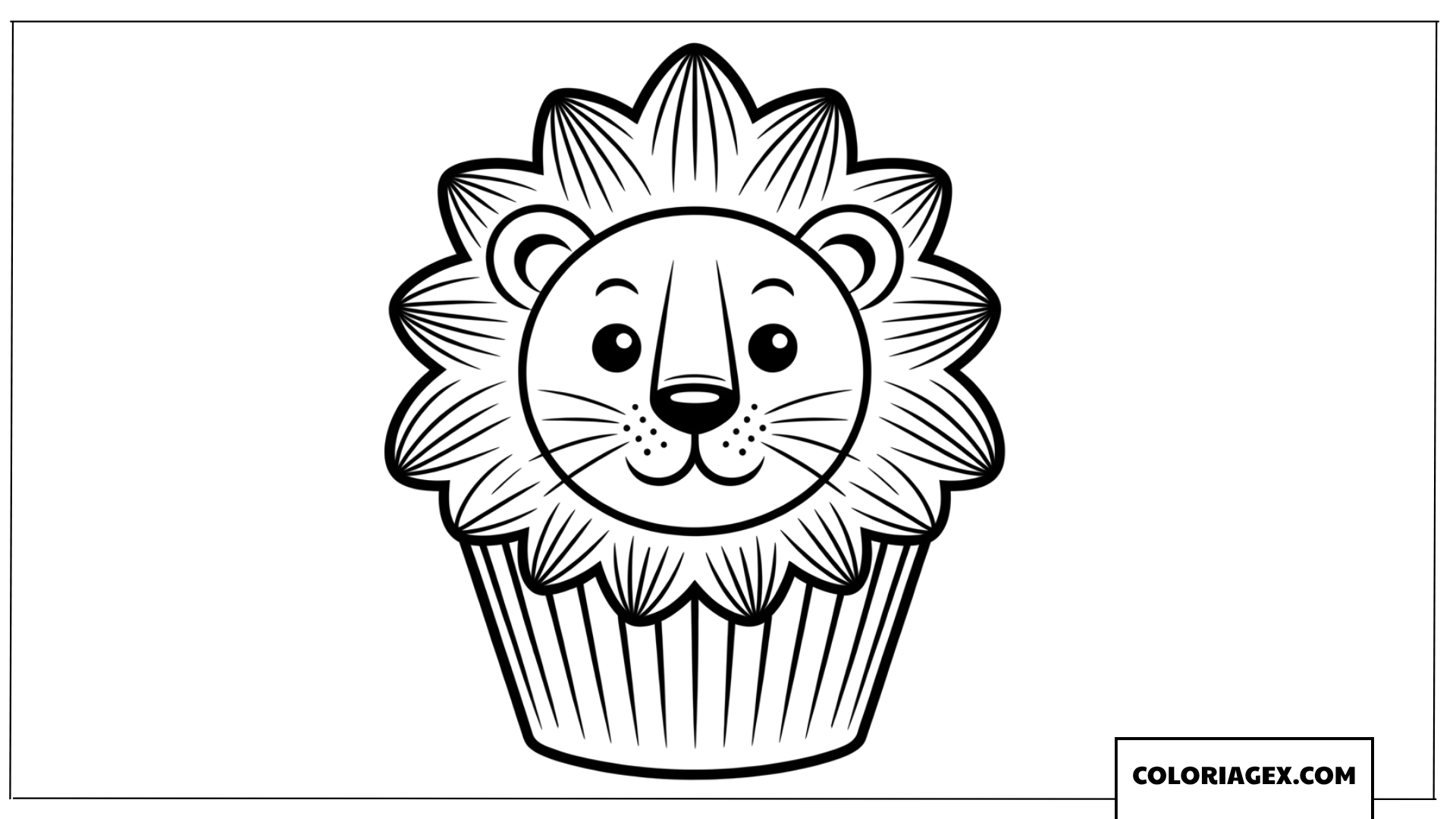 Dessin d un cupcake amusant en forme de lion