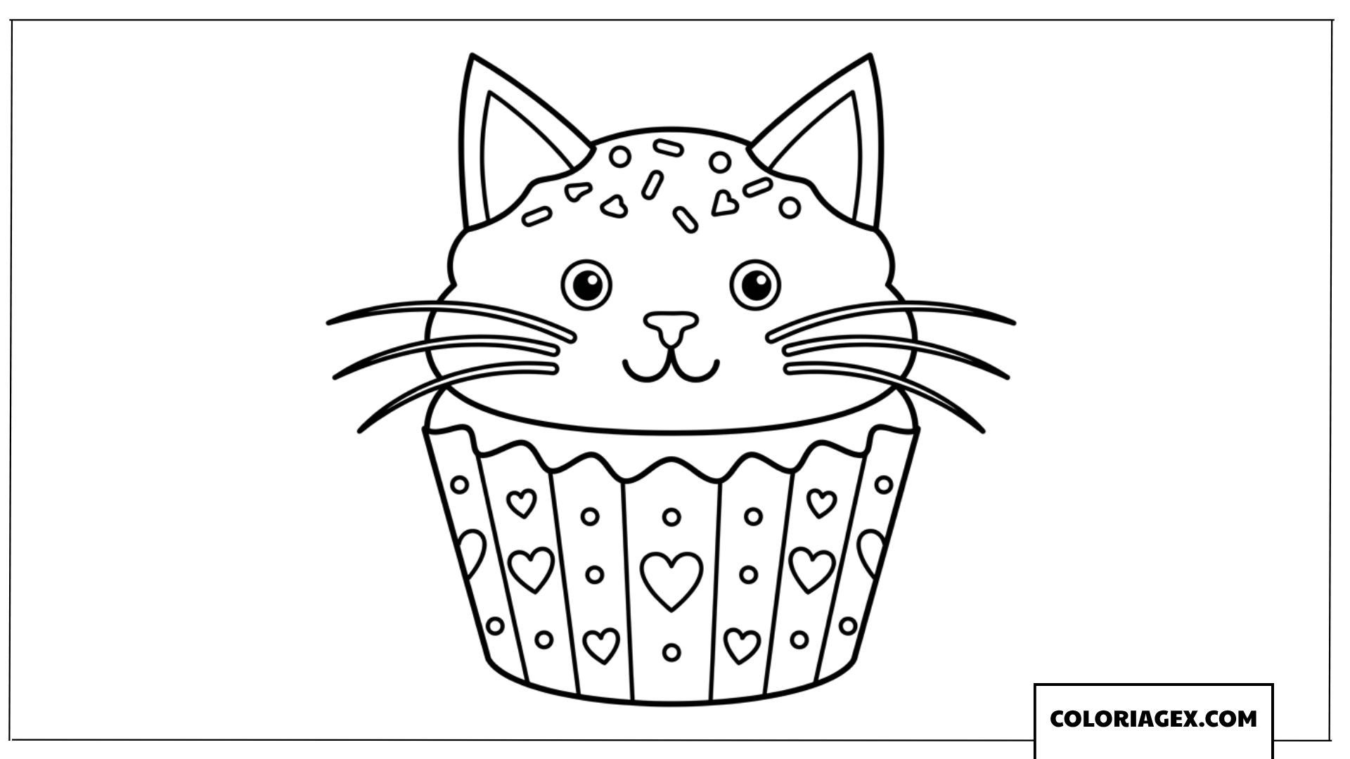 Dessin d un cupcake mignon en forme de chat