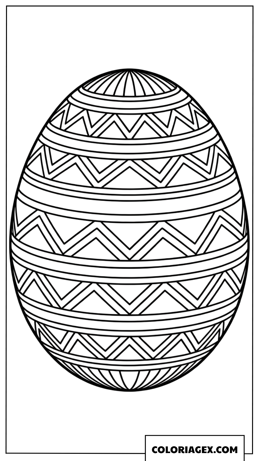 Dessin d un oeuf de Paques aux motifs geometriques