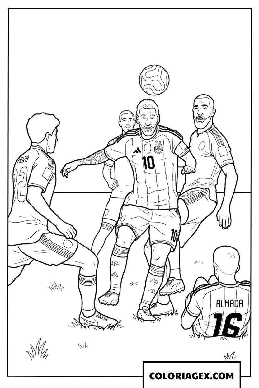 Dessin d une bataille aerienne de football a colorier