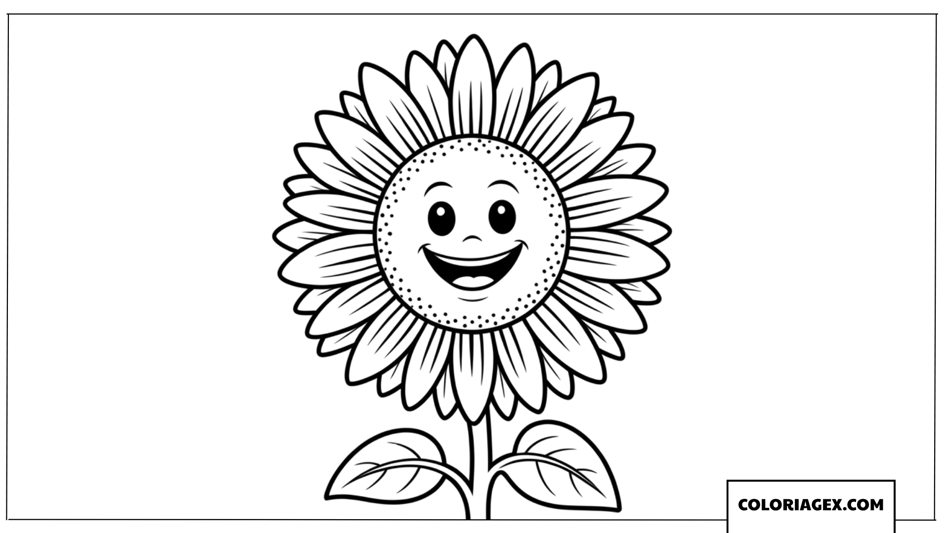 Dessin d une fleur de tournesol avec un visage souriant