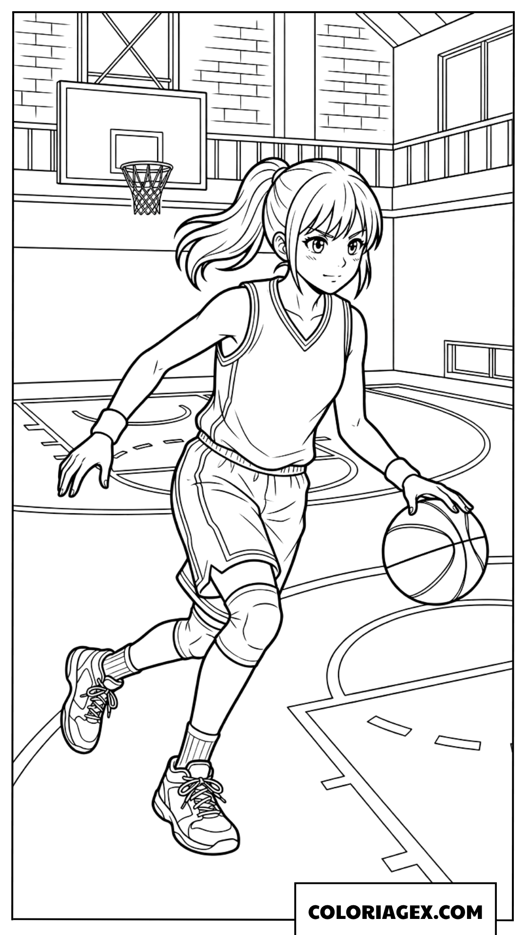 Dessin d une joueuse de basket anime
