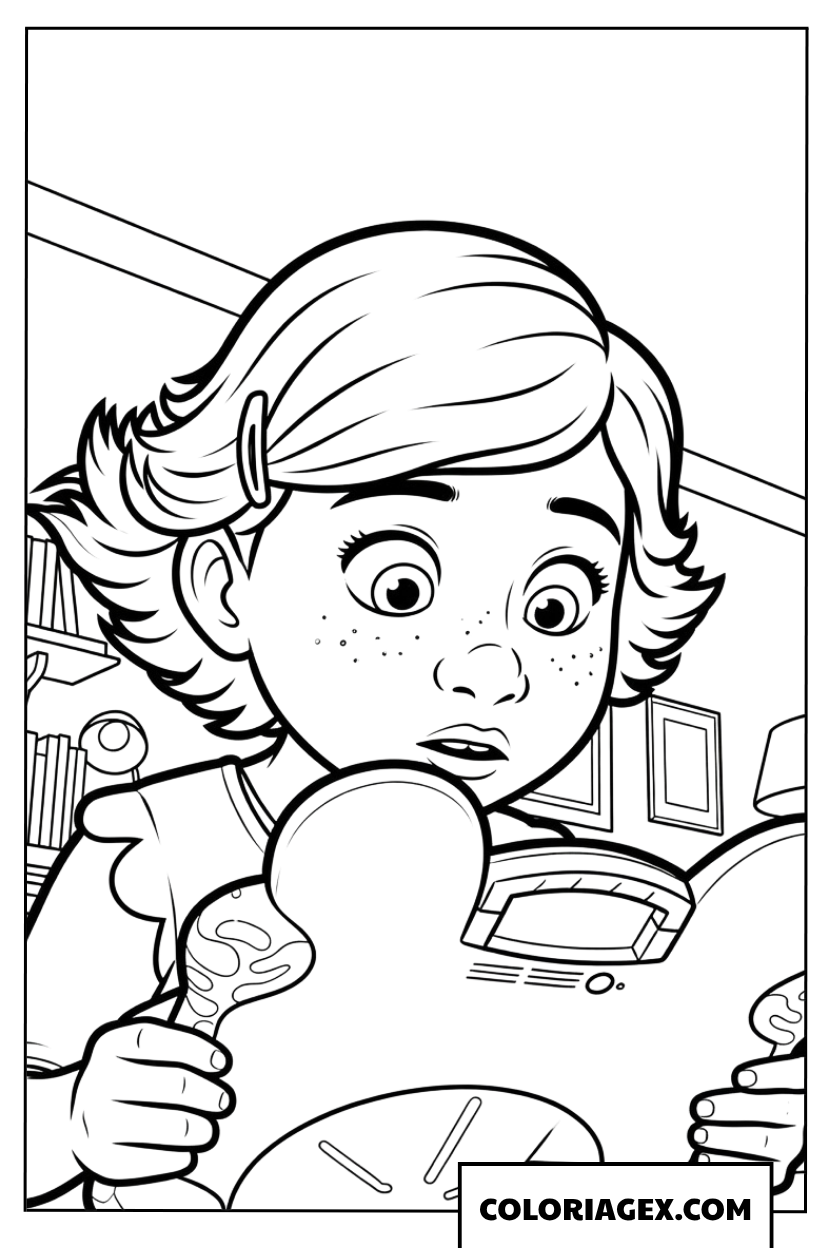 Dessin de Bonnie Anderson jouant avec Lilypad