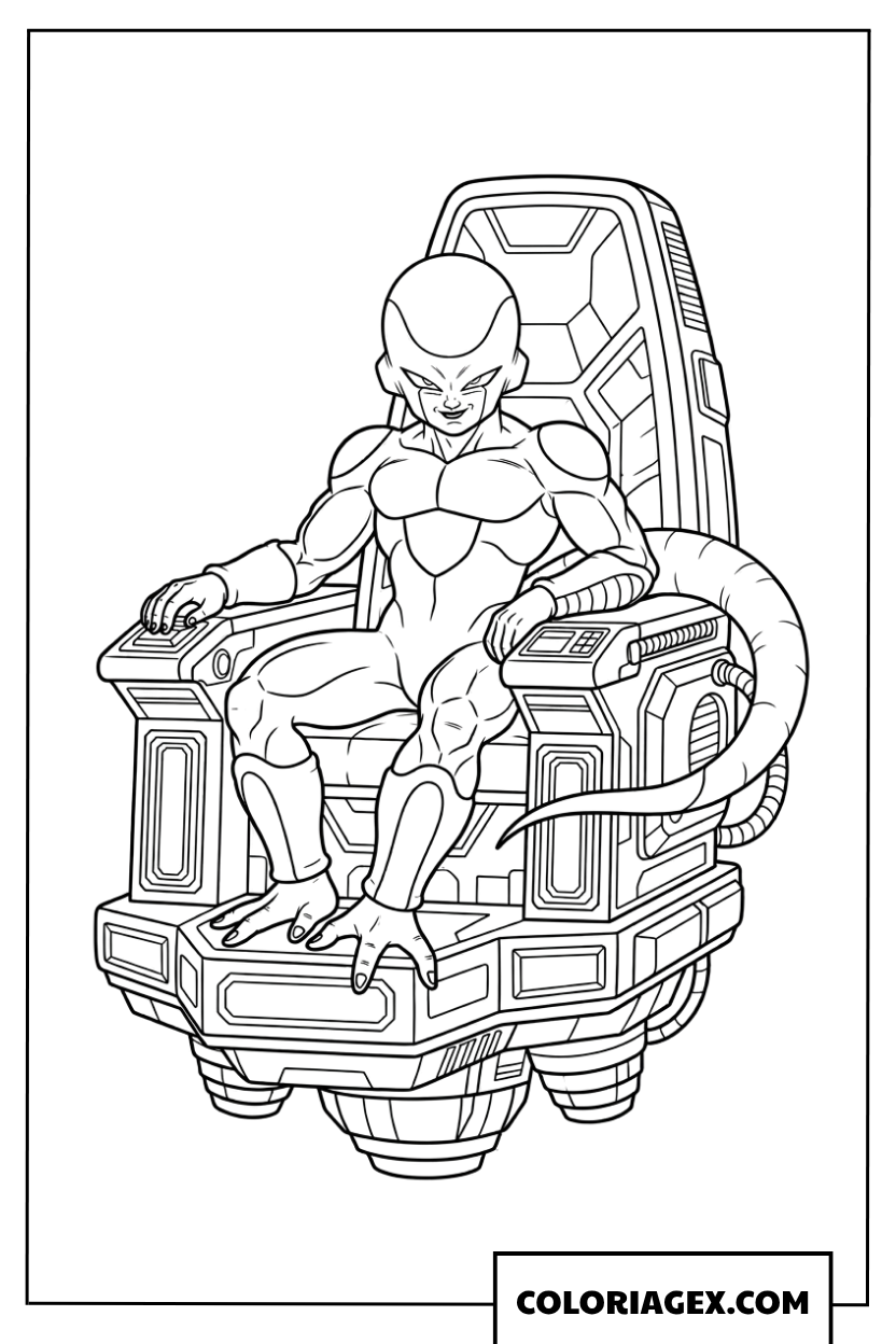Dessin de Freezer le tyran sur son trone