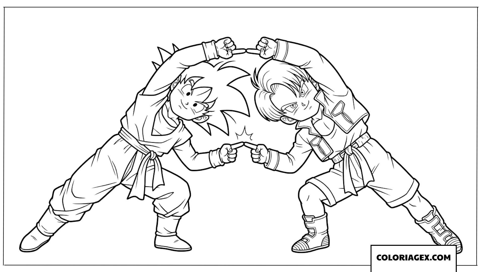 Dessin de Goten et Trunks pour la fusion