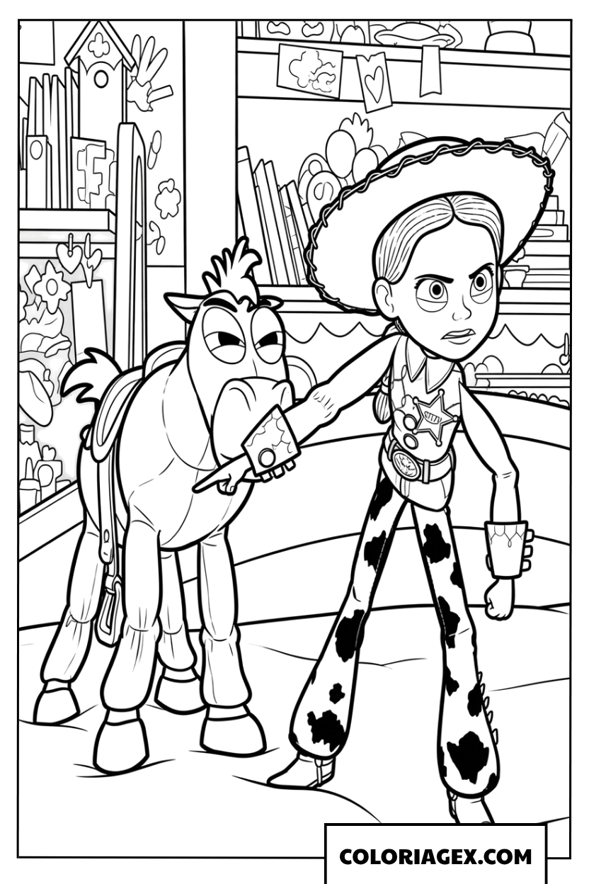 Dessin de Jessie et son cheval Pile-Poil