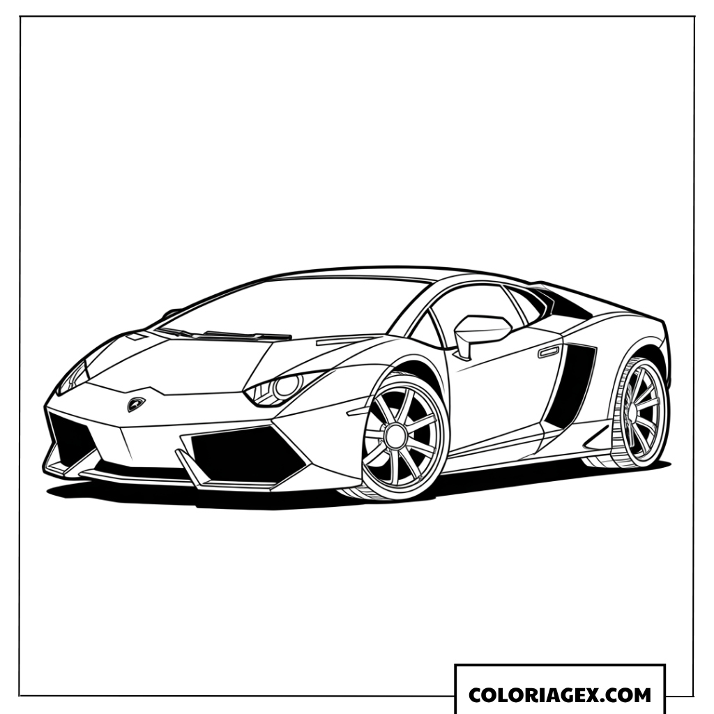 Dessin de Lamborghini a colorier avec style