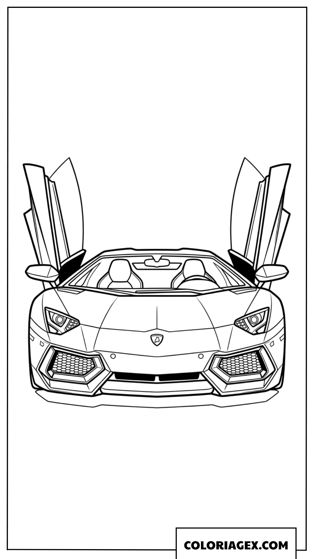 Dessin de Lamborghini avec portes en élytre