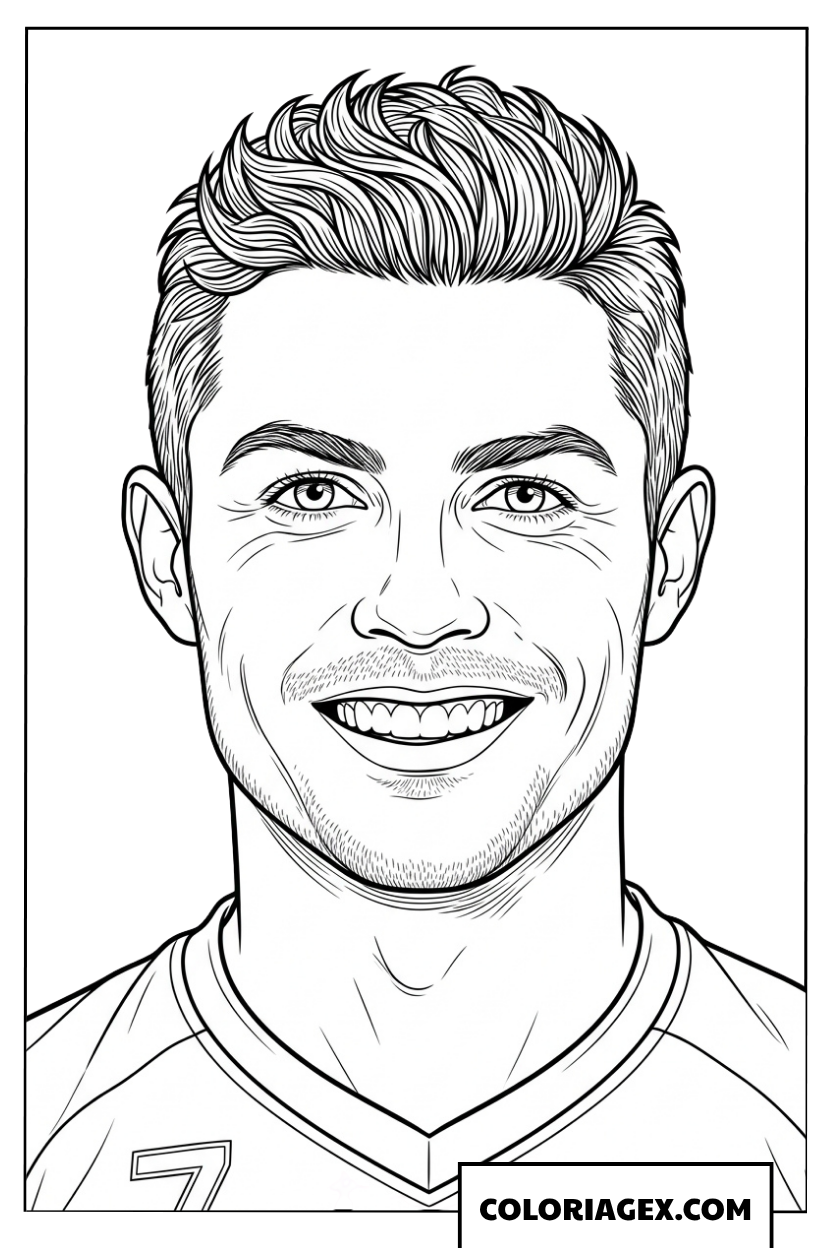 Dessin de Ronaldo avec un sourire rayonnant