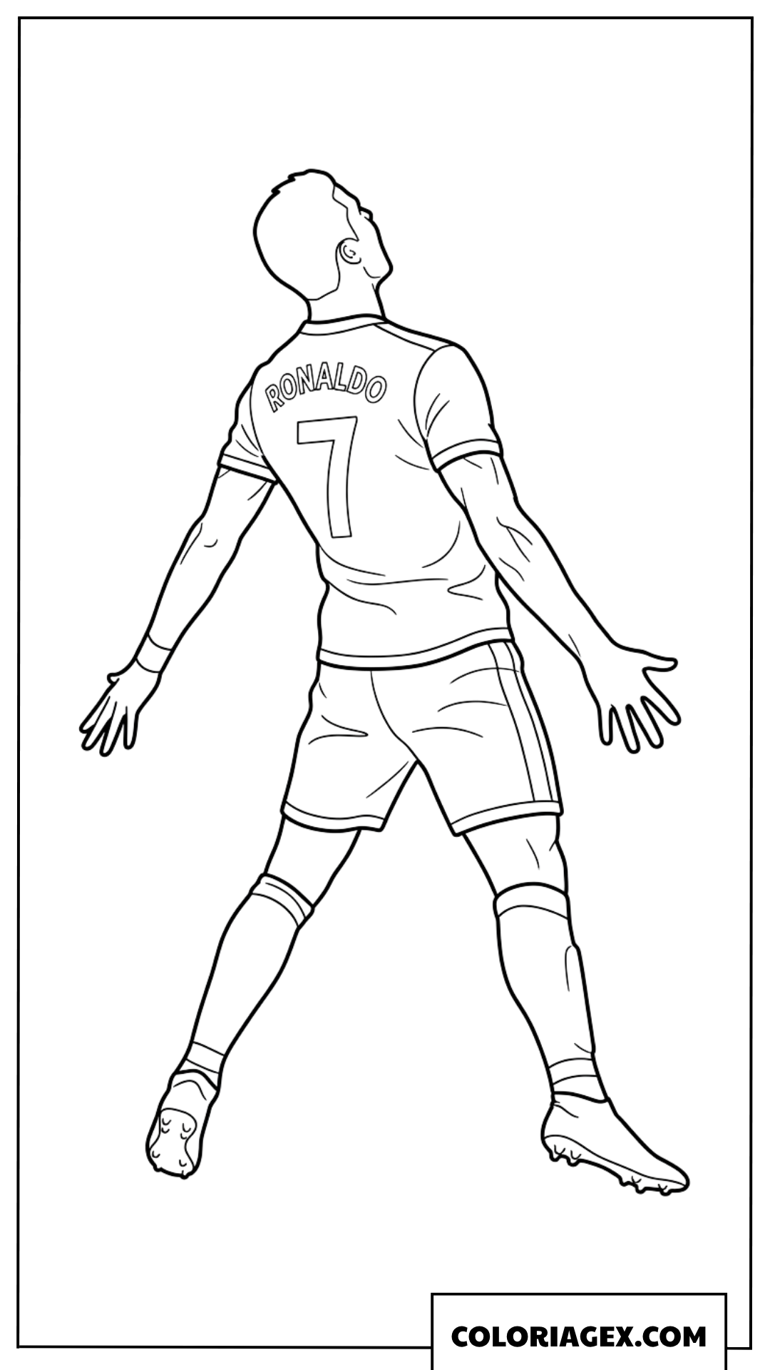 Dessin de Ronaldo célébrant en regardant vers le ciel