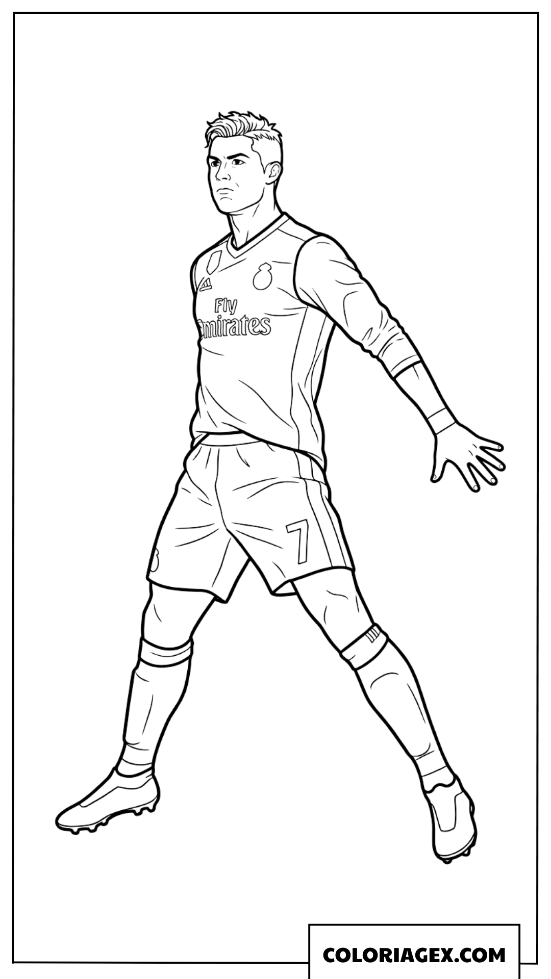 Dessin de Ronaldo effectuant un saut de célébration