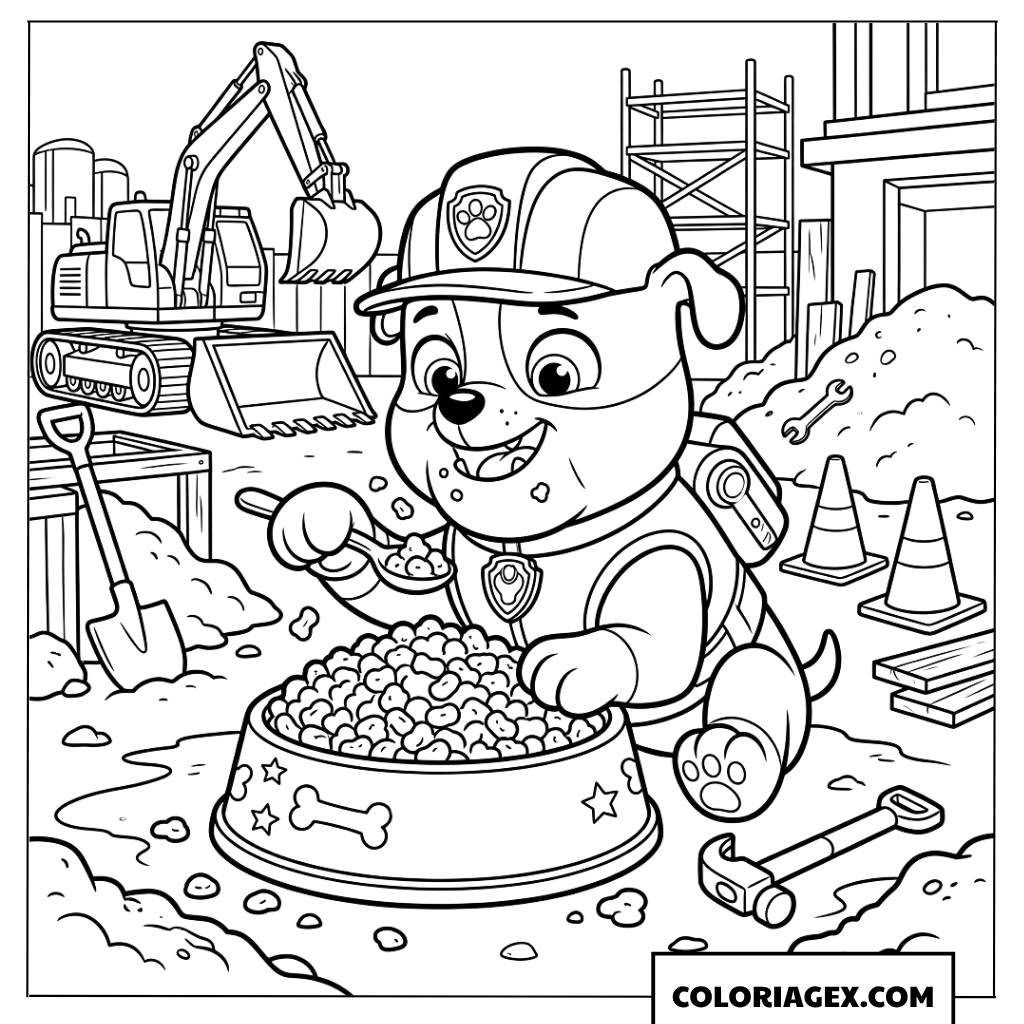 Dessin de Ruben savourant son repas