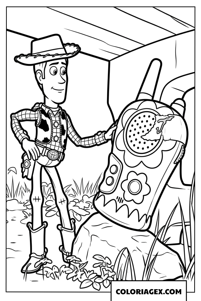 Dessin de Woody et son talkie-walkie