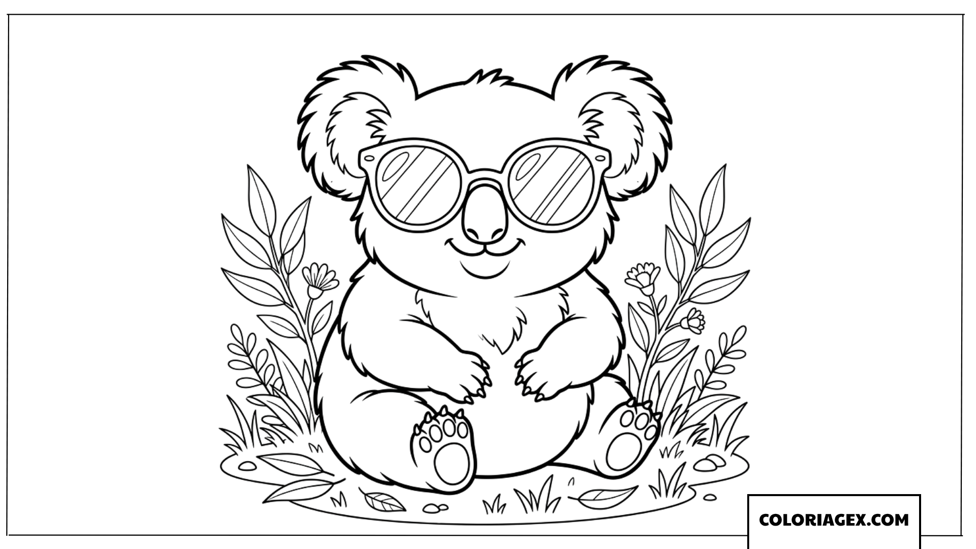 Dessin de koala cool avec des lunettes de soleil