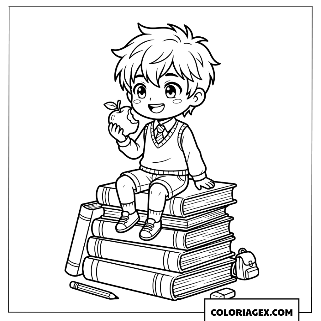 Dessin de l eleve chibi gourmand et curieux